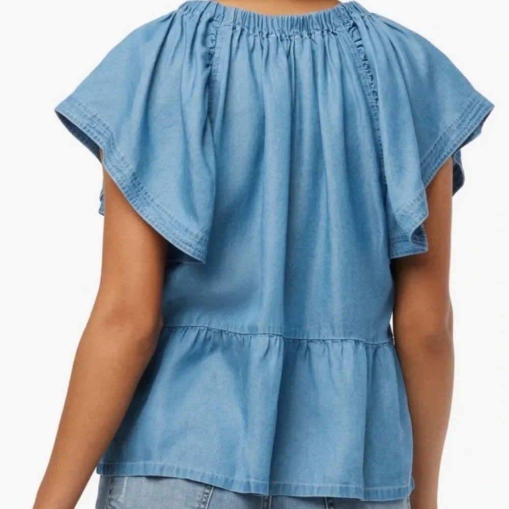 NWT Joe's Jeans Chambray Flutter Top - Picture 4 of 5